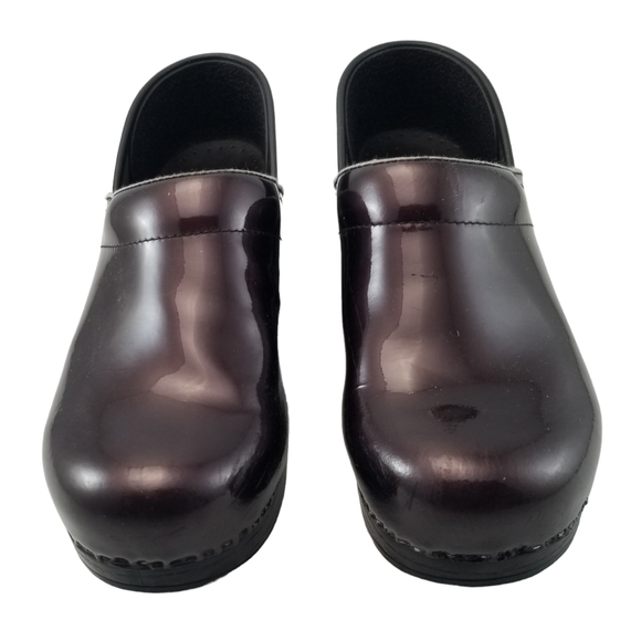 Dansko Professional Clogs Patent Burgundy Shoes Women's Size 7.5 - 8 EU Size 38 - Picture 2 of 16